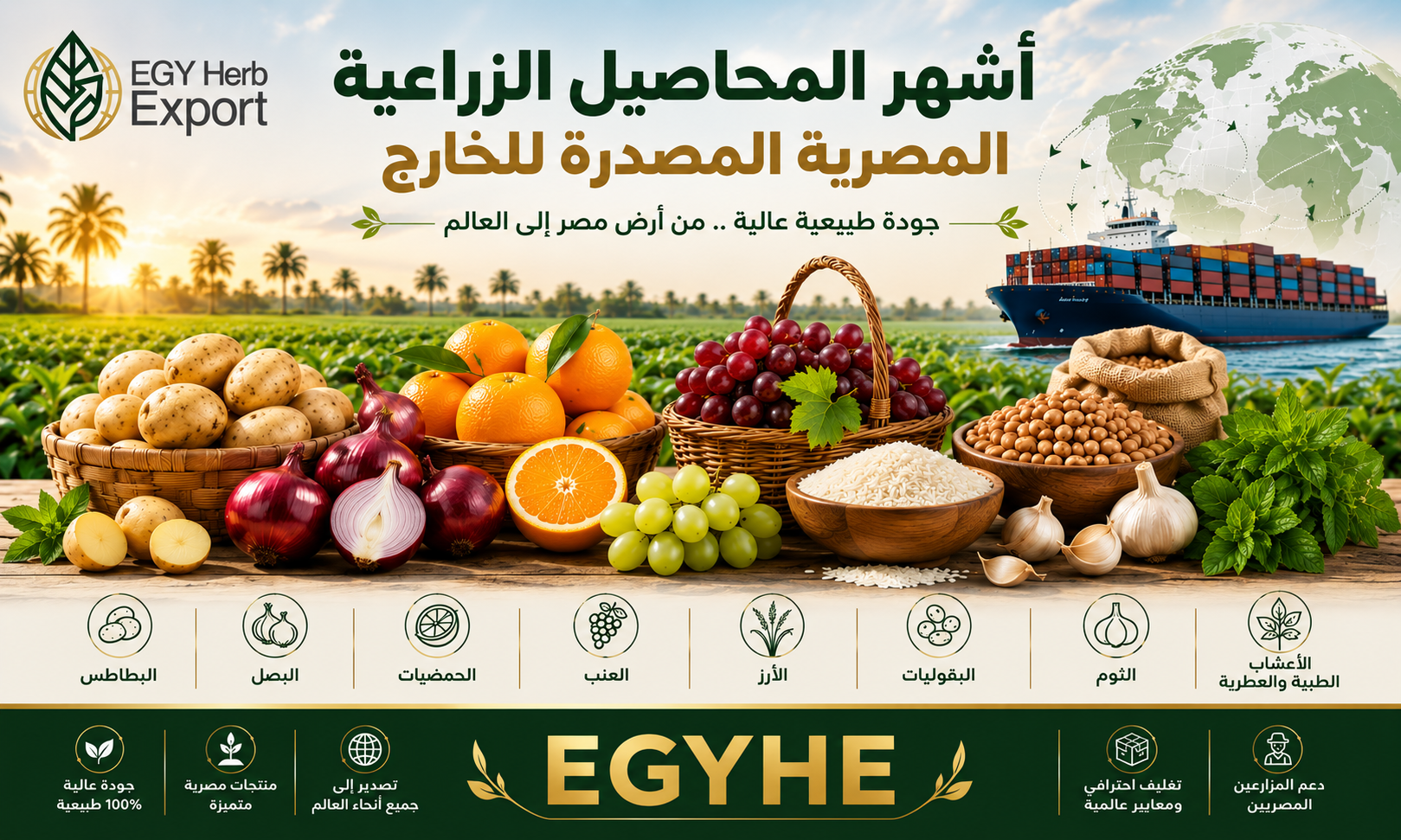 Famous Egyptian Agricultural Crops Exported Worldwide